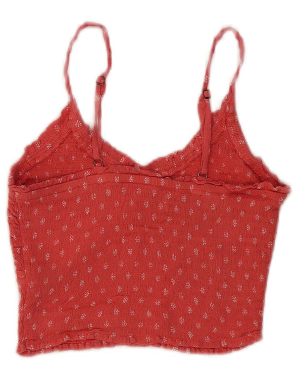 Hollister Crop Cami Top pentru femei UK 4 XS Pink Floral Viscose