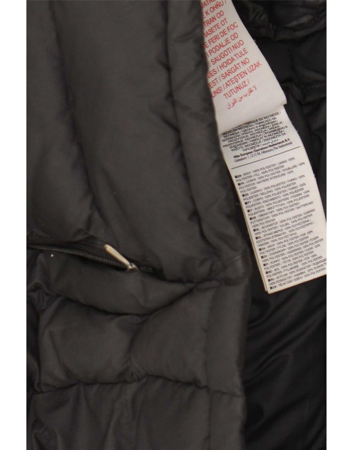 Gilet căptușit pentru băieți Nike 12-13 ani, mare, negru, poliester