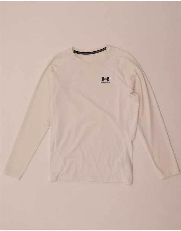Under Armour Heat Gear Top cu mânecă lungă XL, alb, poliester