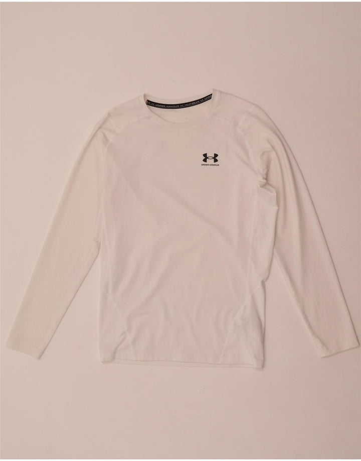 Under Armour Heat Gear Top cu mânecă lungă XL, alb, poliester