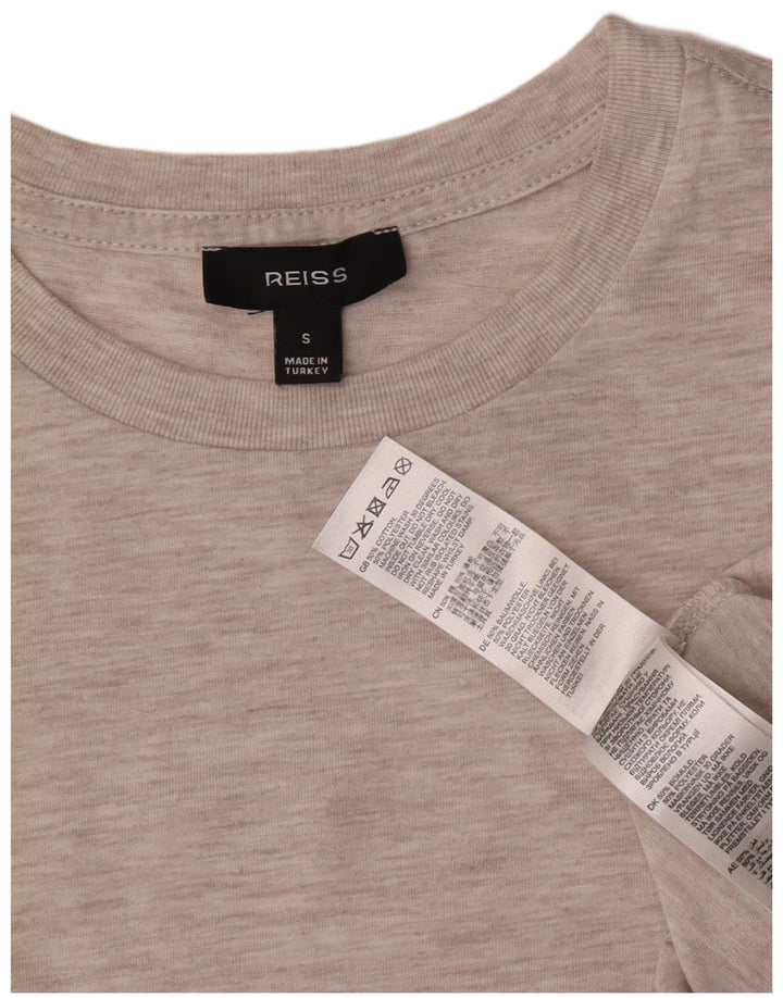 Tricou pentru bărbați Reiss Top mic, gri bumbac