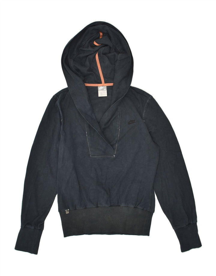 NIKE Womens Hoodie Jumper UK 10/12 Medium Grey Cotton | Vintage Nike | Thrift | Second-Hand Nike | Used Clothing | Messina Hembry 