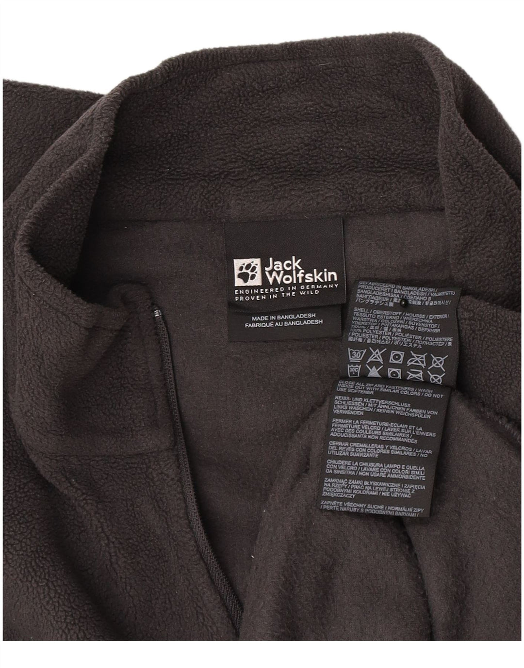 Pulover pentru bărbați Jack Wolfskin, cu fermoar și gât, din lână UK 42, mare, gri, poliester