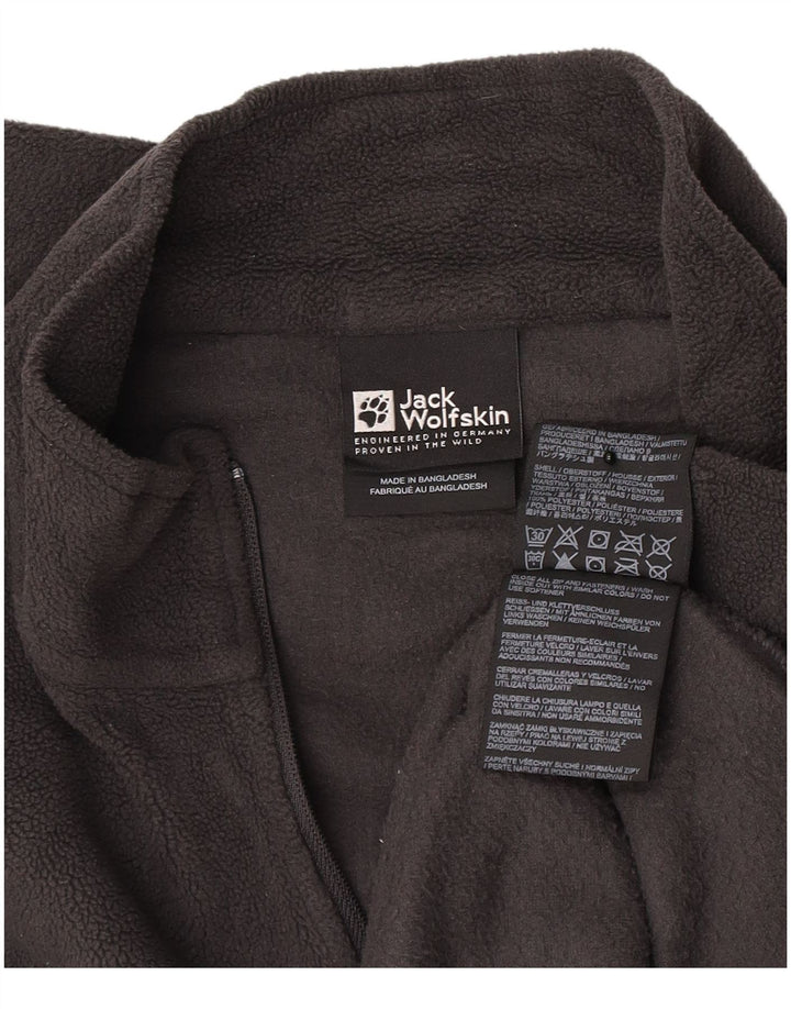 Pulover pentru bărbați Jack Wolfskin, cu fermoar și gât, din lână UK 42, mare, gri, poliester