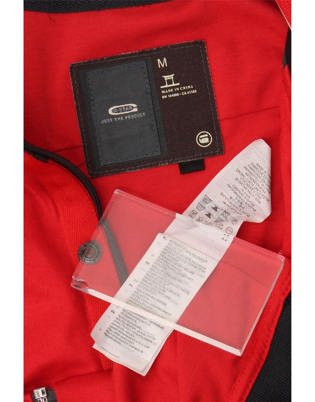 Jachetă de top pentru trening grafic G-STAR pentru bărbați, roșu mediu, poliester color bloc