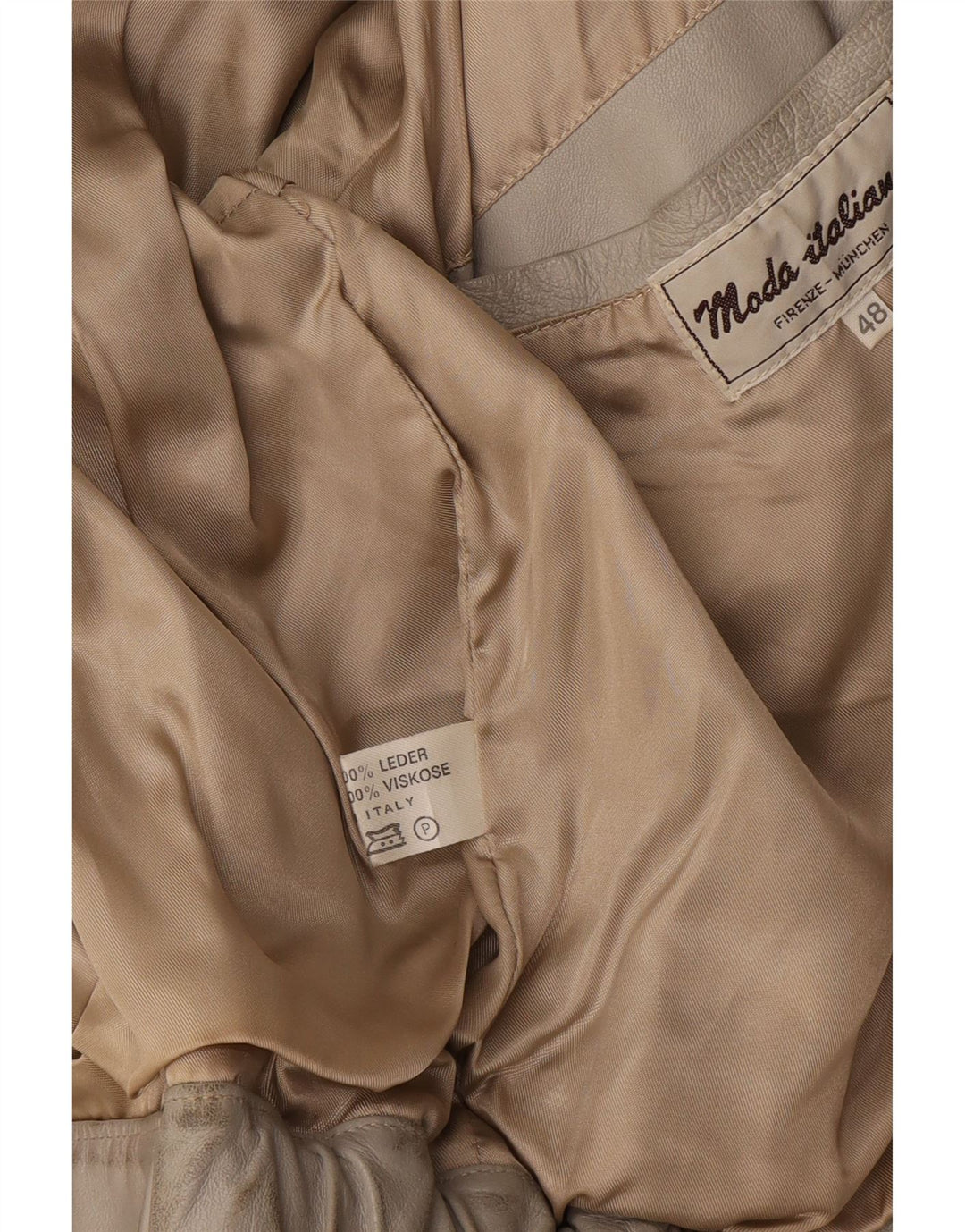 Geacă de piele pentru bărbați Moda Italiana IT 48 Piele Bej Mediu