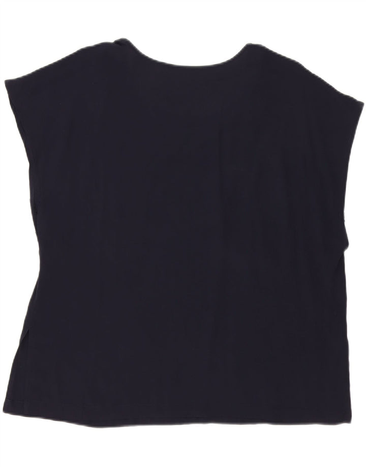 VINTAGE Womens Blouse Top UK 16 Large Navy Blue Vintage Vintage and Second-Hand Vintage from Messina Hembry 