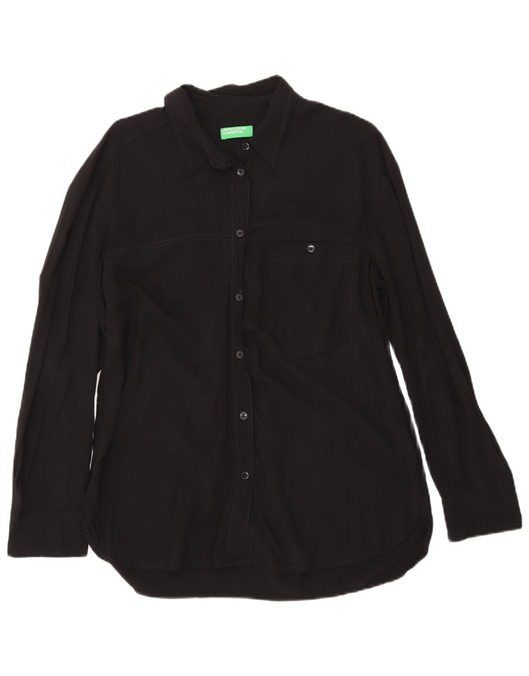 Cămașă Benetton pentru femei UK 16 Large Black Viscose