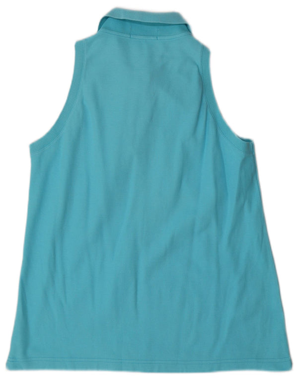 FILA Womens Sleeveless Polo Shirt IT 46 Large Blue Cotton