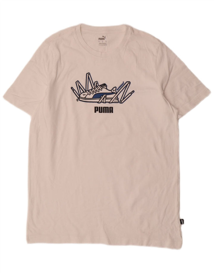 Tricou grafic Puma pentru bărbați Top Mediu Alb