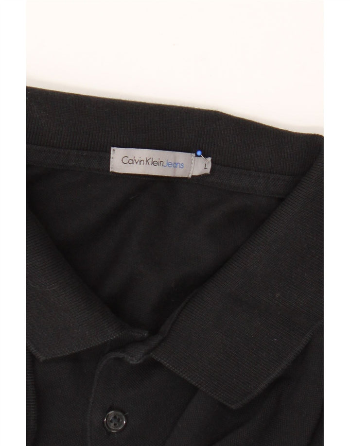 Cămașă polo pentru bărbați Calvin Klein Jeans, mare, negru