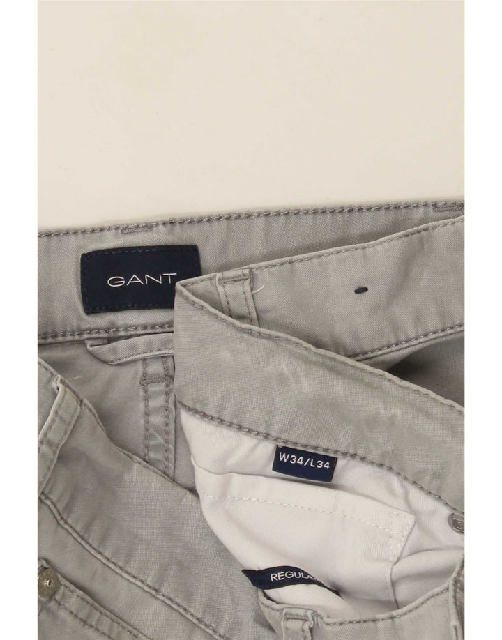 Pantaloni casual obișnuiți pentru bărbați Gant L34 L34 gri