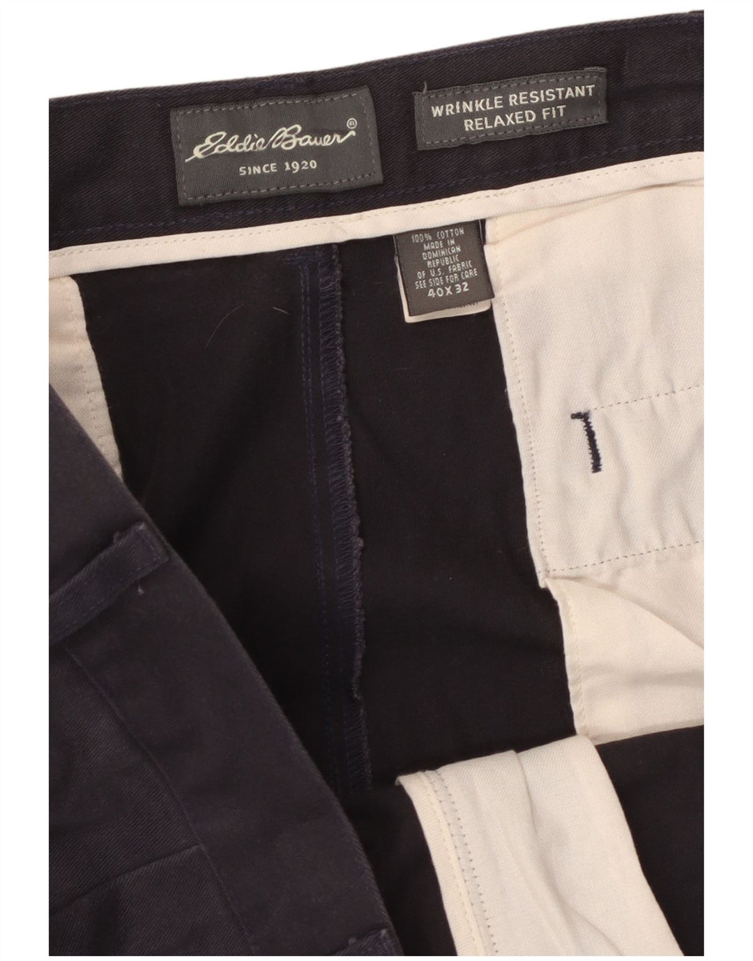 EDDIE BAUER Pantaloni chino pentru bărbați, cu ajustare relaxată, L40 L32, bleumarin