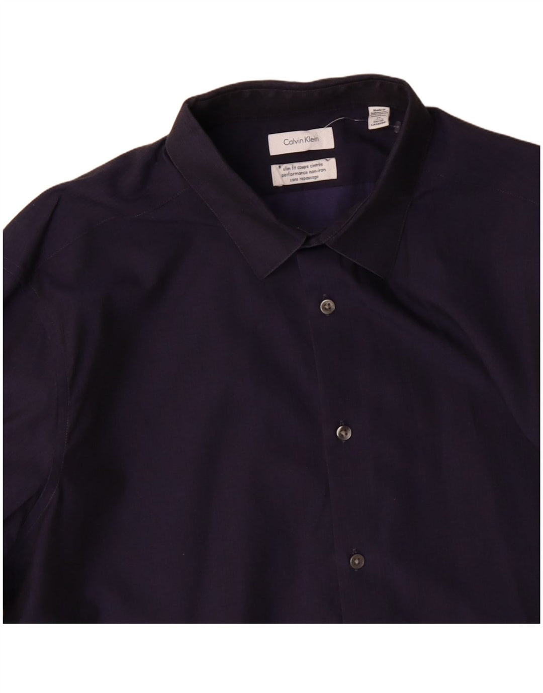 Cămașă slim pentru bărbați CALVIN KLEIN JEANS Mărimea 17 XL Bumbac bleumarin