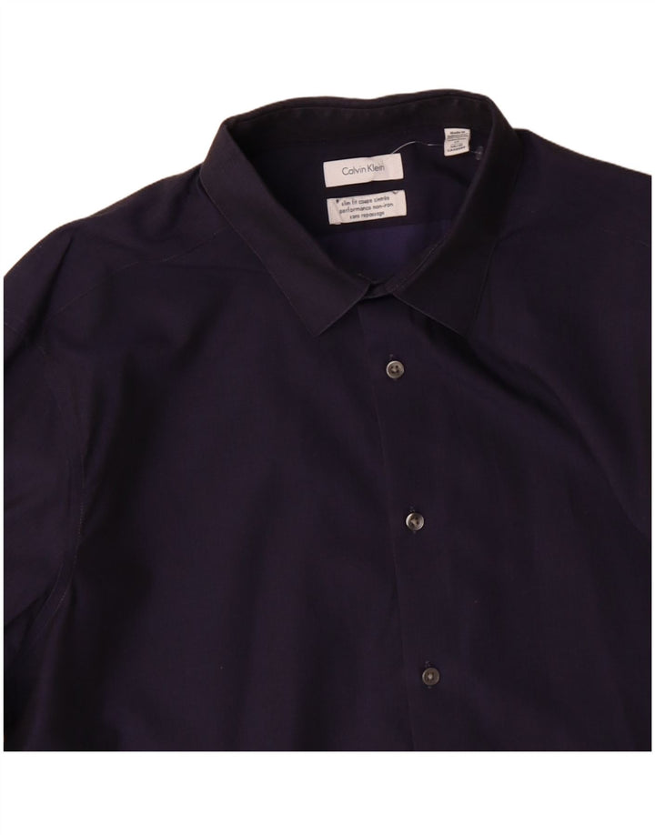 Cămașă slim pentru bărbați CALVIN KLEIN JEANS Mărimea 17 XL Bumbac bleumarin