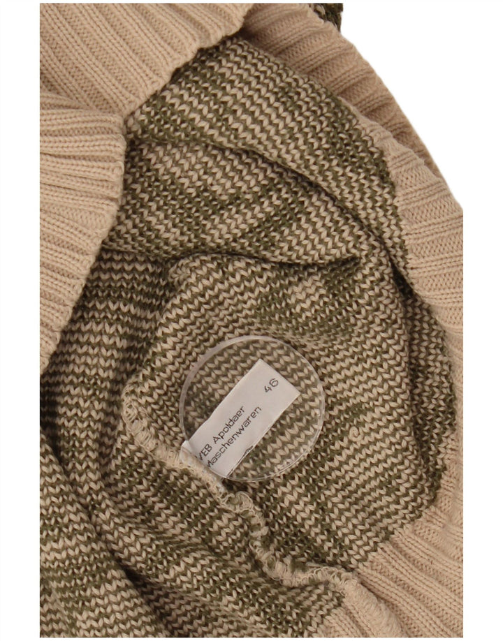 Pulover de damă VINTAGE cu gât barcă IT 46 mare bej geometric