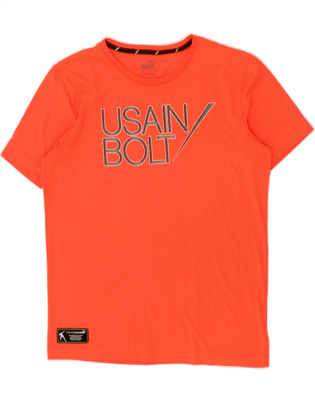 PUMA Mens Graphic T-Shirt Top Small Orange Polyester Vintage Puma and Second-Hand Puma from Messina Hembry 
