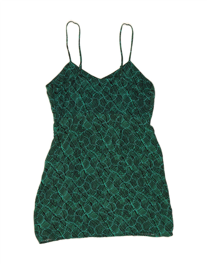 MOSSIMO Girls Abstract Pattern Slip Dress 15-16 Years Green Rayon Vintage Mossimo and Second-Hand Mossimo from Messina Hembry 