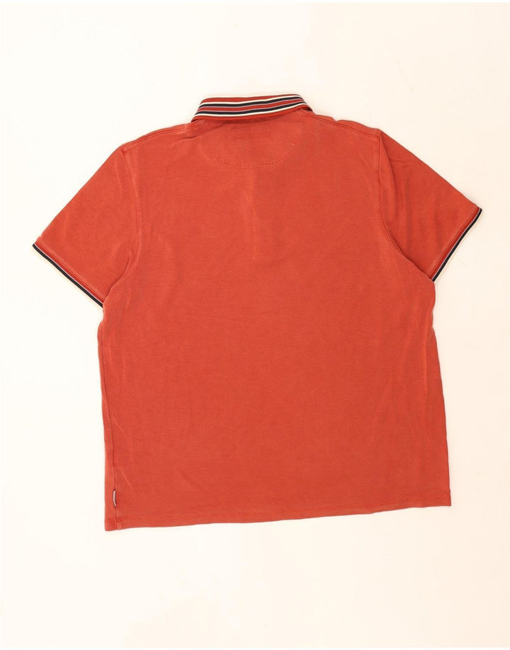 Tricou polo pentru bărbați Ted Baker XL Orange cu dungi Lyocell