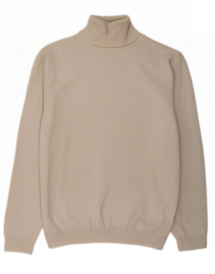 Pulover pentru femei Massimo Dutti cu gât rulat din lână mare, bej, UK 16