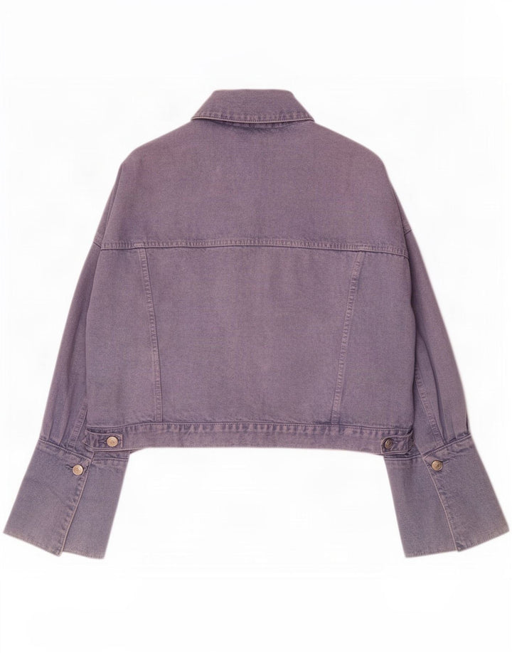 Jachetă de blugi supradimensionată pentru femei Zara UK 14, bumbac violet mediu