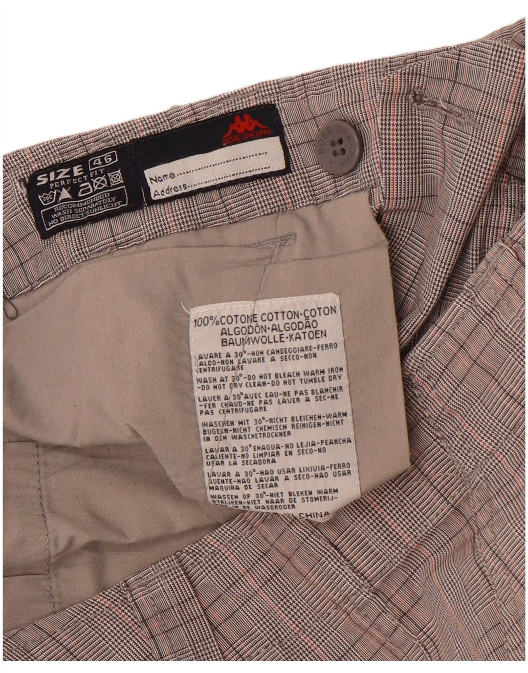 Pantaloni scurți pentru bărbați Kappa Perfect Fit Cargo IT 46 Small W32 Grey Check Bumbac