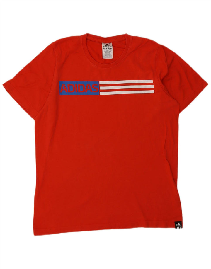 Tricou grafic pentru bărbați Adidas Top, bumbac roșu mediu