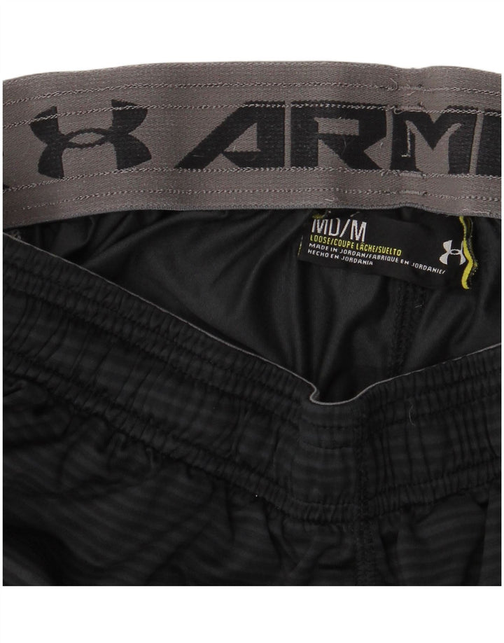 Pantaloni scurți sport grafic Under Armour pentru bărbați, medii, negru, cu dungi