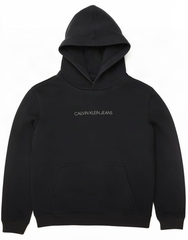 Calvin Klein Jeans Pulover cu glugă grafic pentru femei UK 14 Medium Bleumarin