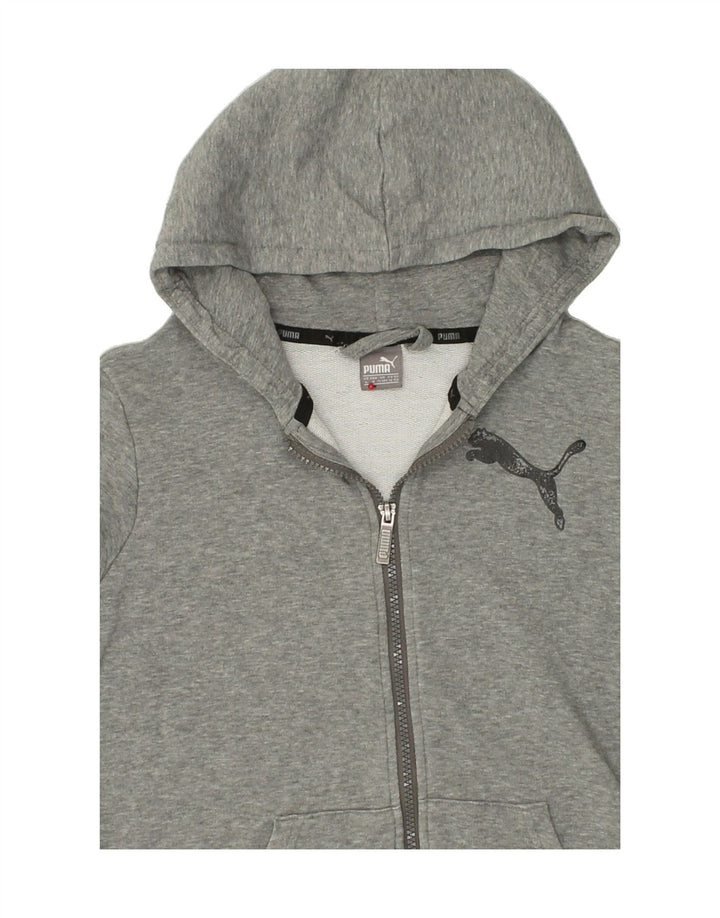 PUMA Boys Graphic Zip Hoodie Sweater 11-12 Years Grey Vintage Puma and Second-Hand Puma from Messina Hembry 