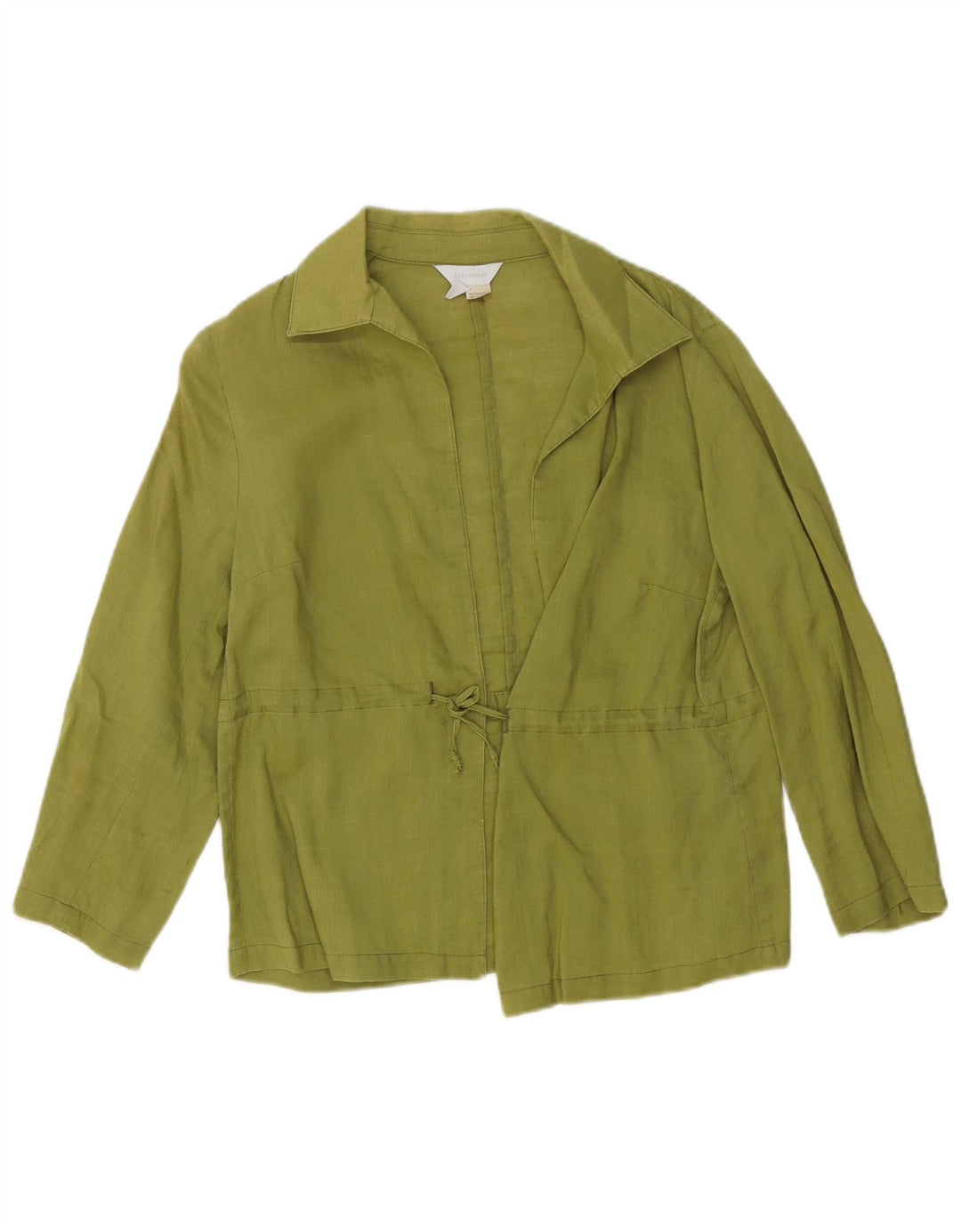 Blazer pentru femei Zara UK 16, mare, verde, ramie