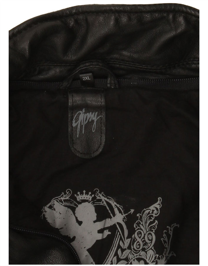 Geacă motociclist din piele pentru femei Gipsy UK 20 2XL Negru