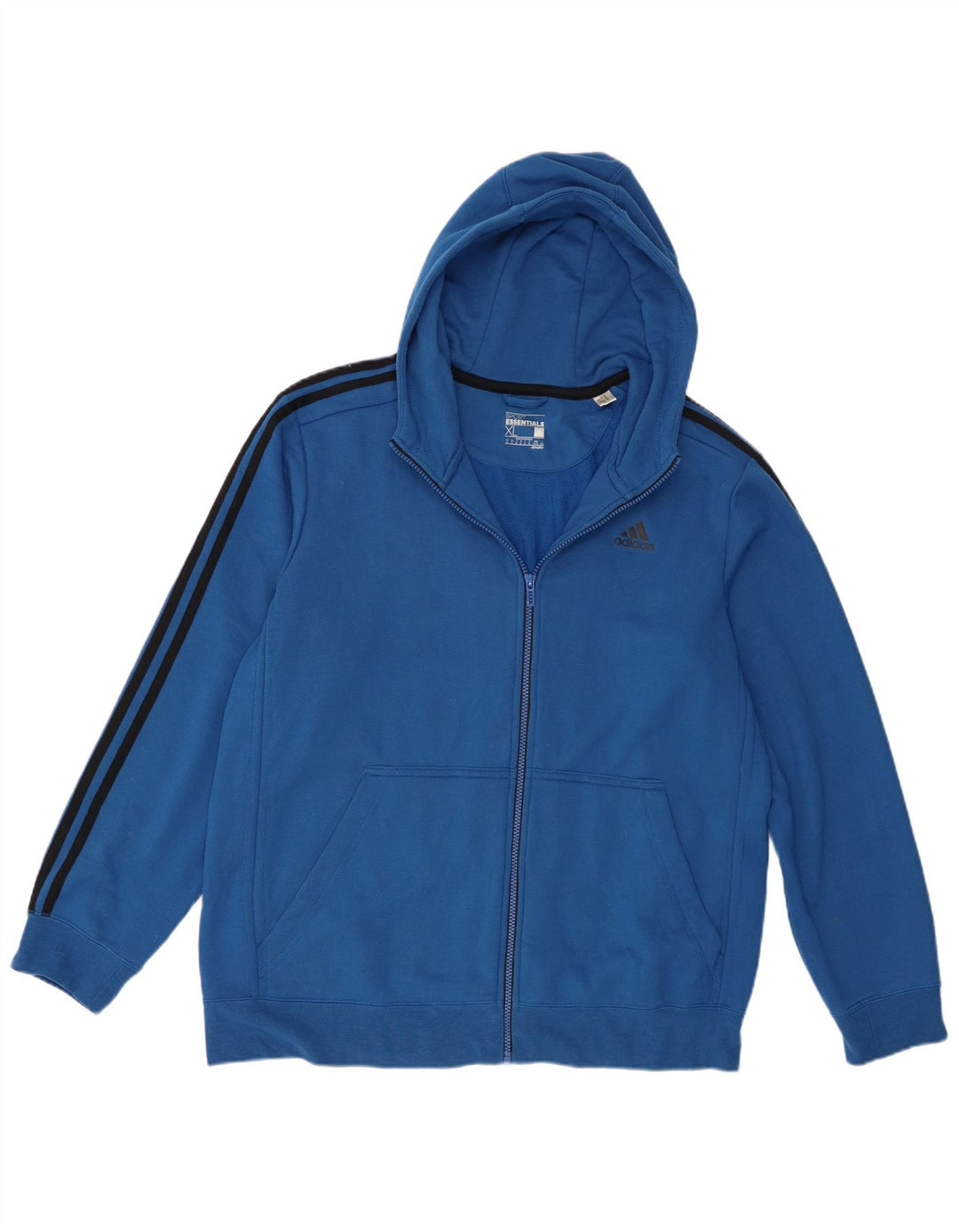 Pulover Adidas pentru bărbați, cu fermoar, XL, poliester, albastru