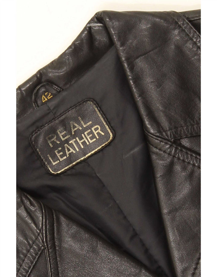 Geacă de piele vintage pentru femei IT 42 Medium Black