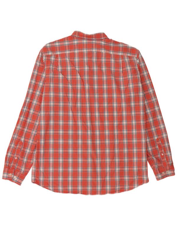 Cămașă pentru bărbați EDDIE BAUER Tall Classic Fit XL Orange Check Bumbac