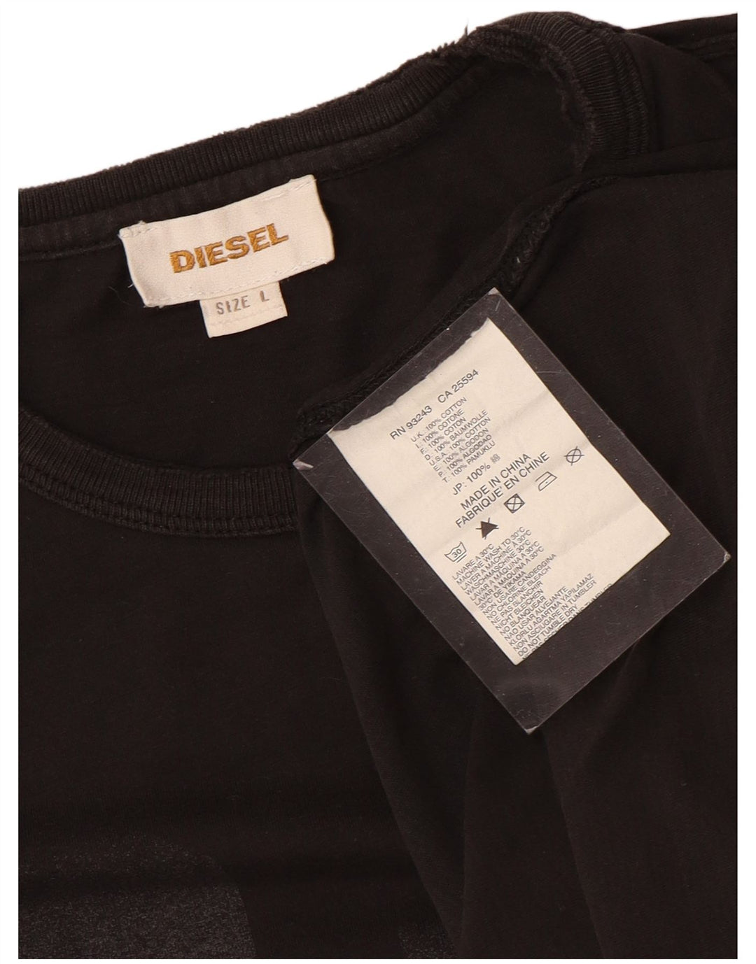 Tricou grafic pentru bărbați Diesel Top mare din bumbac negru