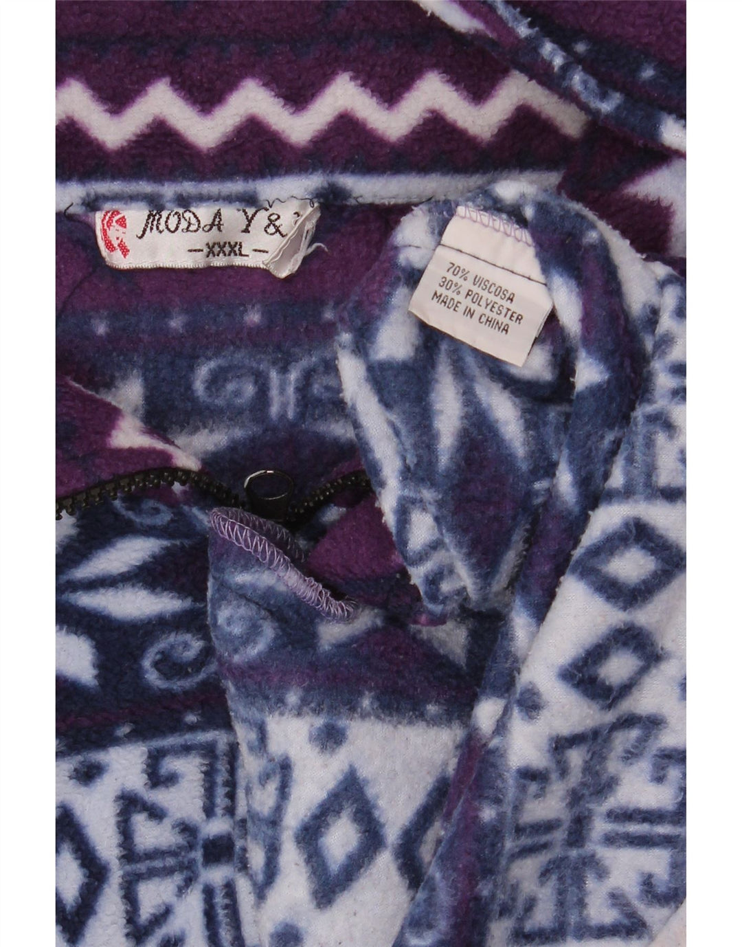 Jachetă din lână pentru femei VINTAGE UK 22 3XL Viscoză din Fair Isle violet