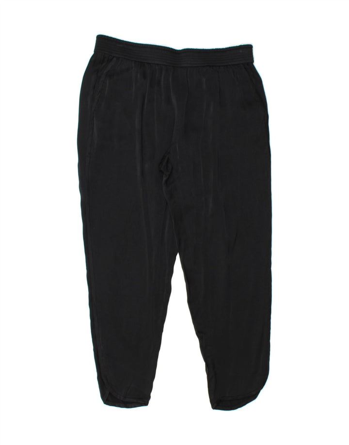 ZARA Womens Tracksuit Trousers UK 14 Large  Black Viscose Vintage Zara and Second-Hand Zara from Messina Hembry 
