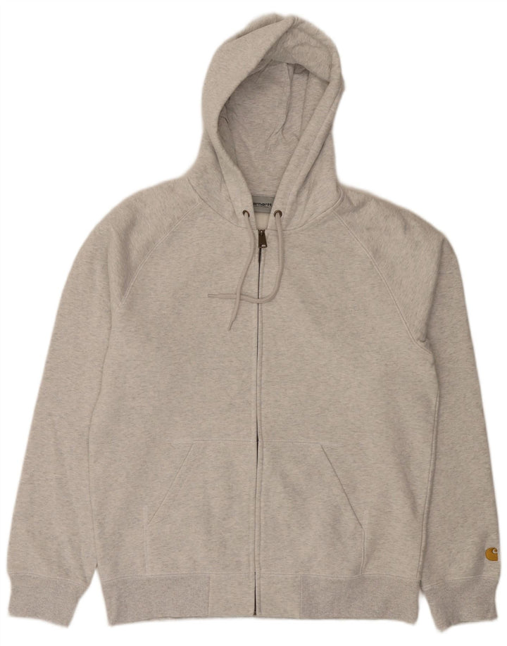 Pulover Carhartt pentru bărbați, cu fermoar, bumbac, gri mediu