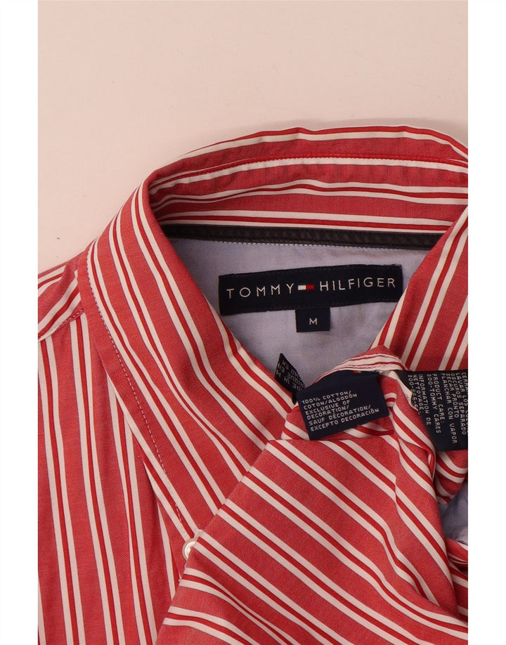 Cămașă Tommy Hilfiger pentru bărbați, bumbac cu dungi roșii medii