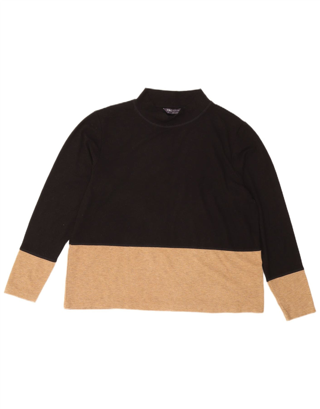 MARKS & SPENCER Bluză pentru femei de top UK 16, mare, negru, poliester color bloc