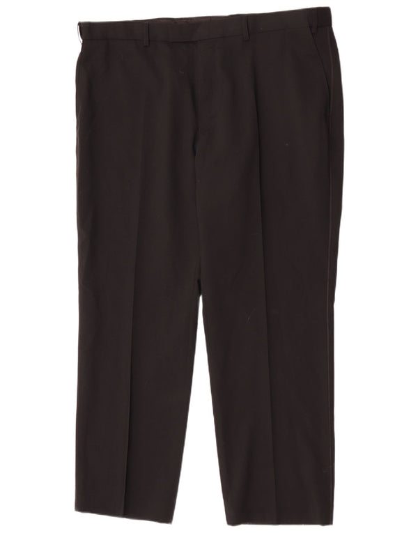 Pantaloni de costum pentru bărbați Marks & Spencer, cu tăiere obișnuită, L40 L29 Lână neagră