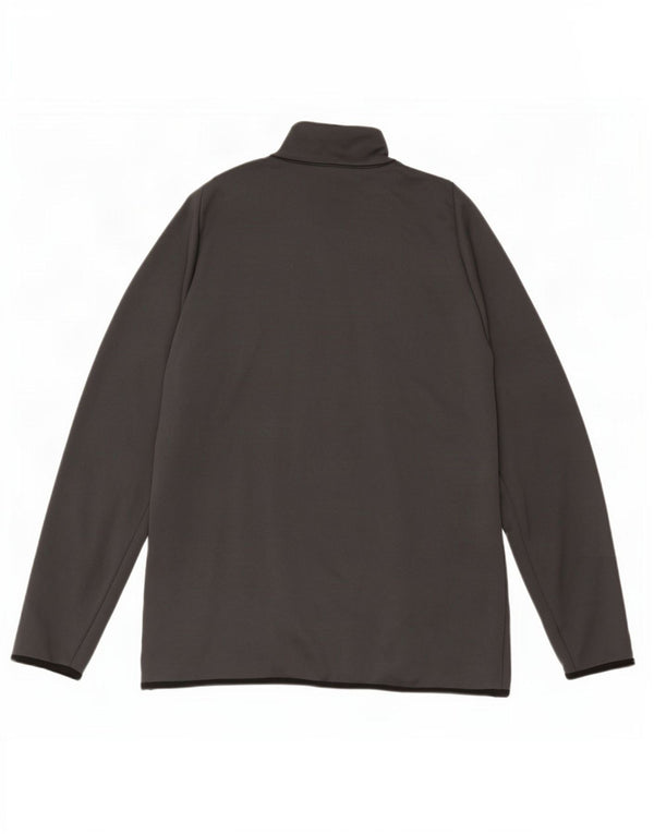 Top de trening pentru bărbați Dri Fit, cu fermoar și gât, din poliester mare, gri