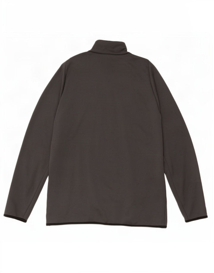 Top de trening pentru bărbați Dri Fit, cu fermoar și gât, din poliester mare, gri
