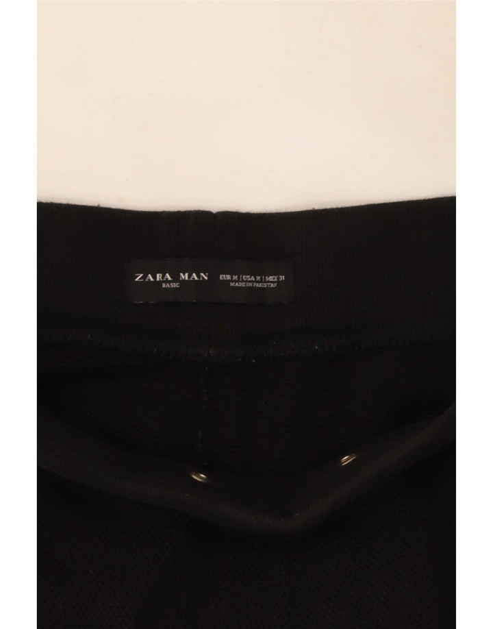 Pantaloni de trening Zara Barbati Joggeri Bumbac Negru Mediu