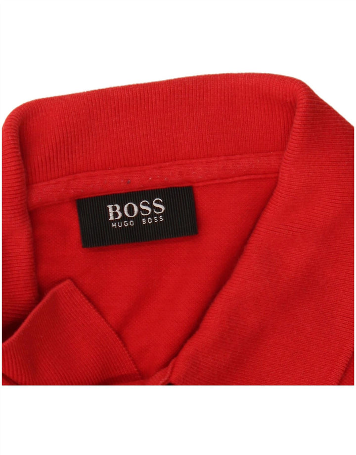 Tricou polo HUGO BOSS pentru bărbați, bumbac roșu 3XL