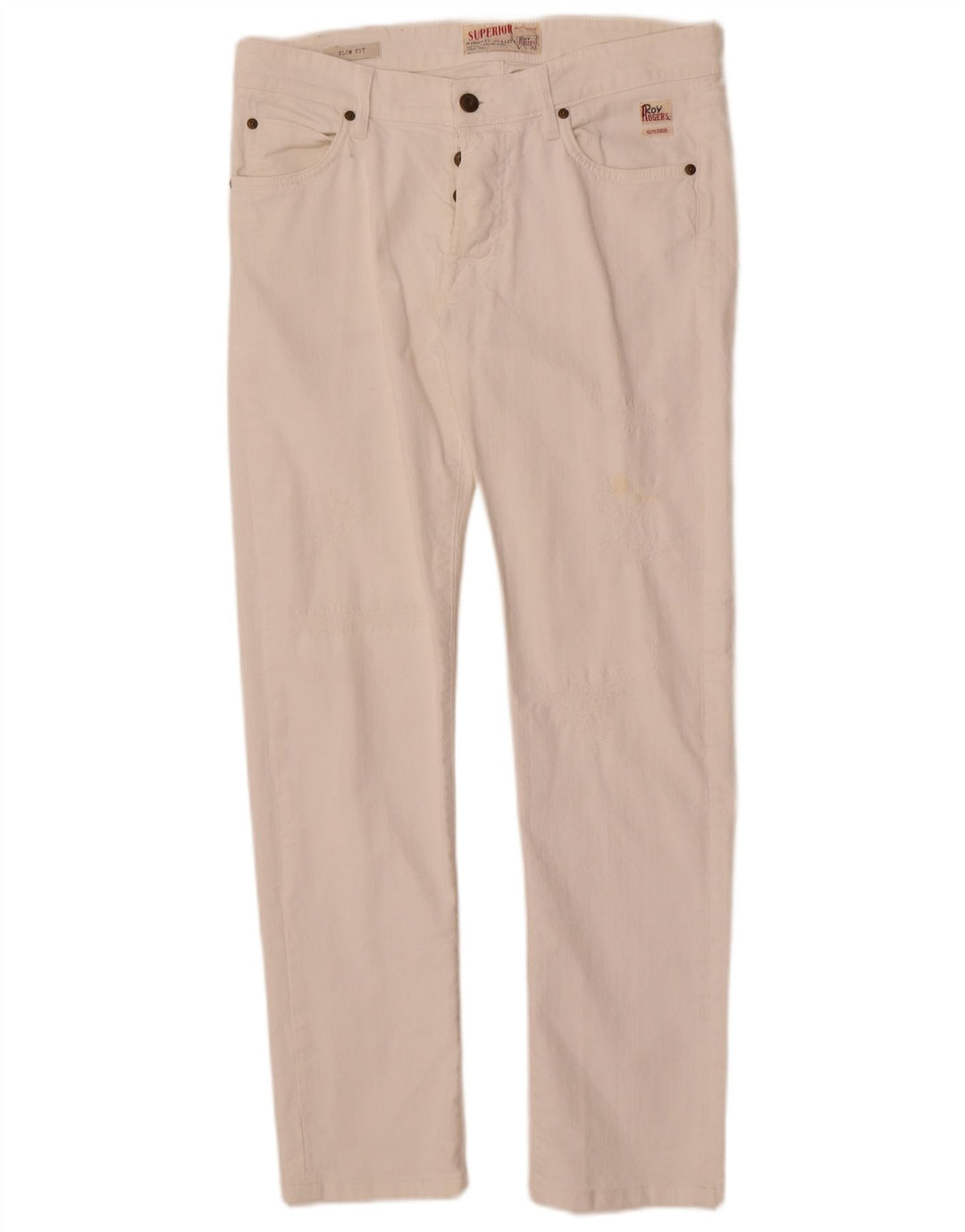 Blugi slim pentru femei Roy Rogers W34 L30 bumbac alb