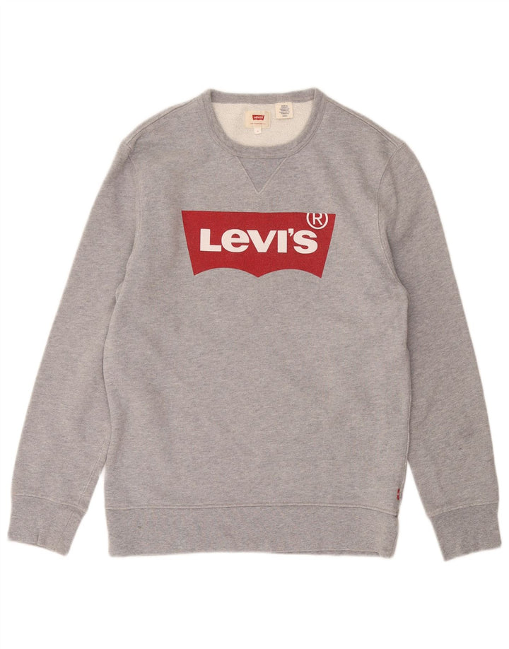 Hanorac grafic pentru bărbați LEVI'S Pulover mic, gri, bumbac