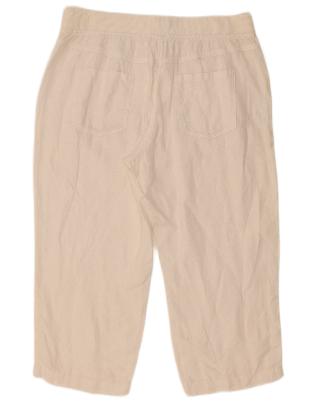 Marks & Spencer Pantaloni drepti Capri pentru femei W32 L21 in alb