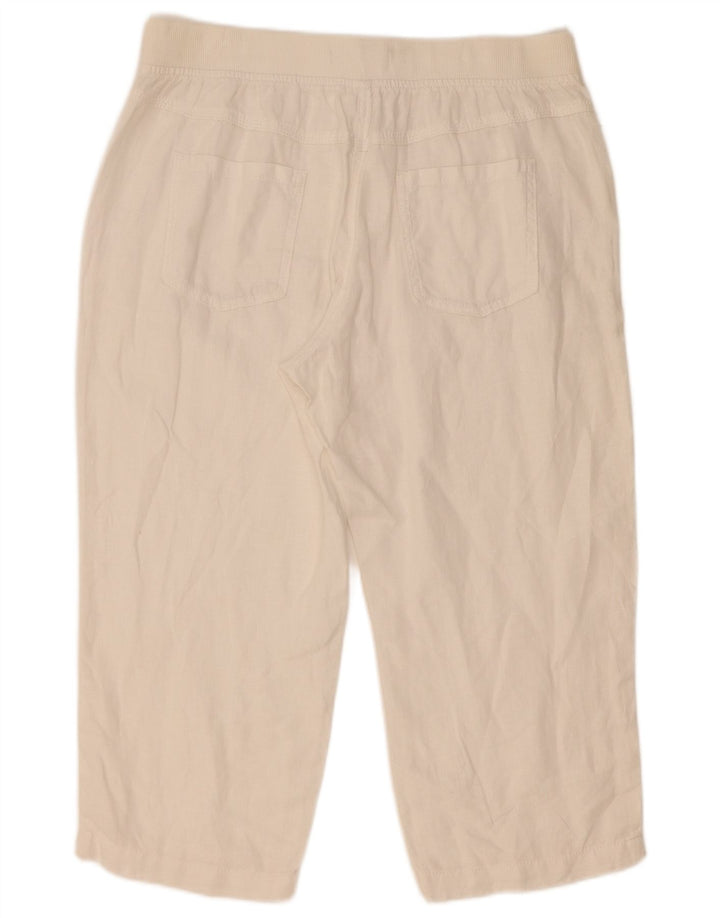 Marks & Spencer Pantaloni drepti Capri pentru femei W32 L21 in alb